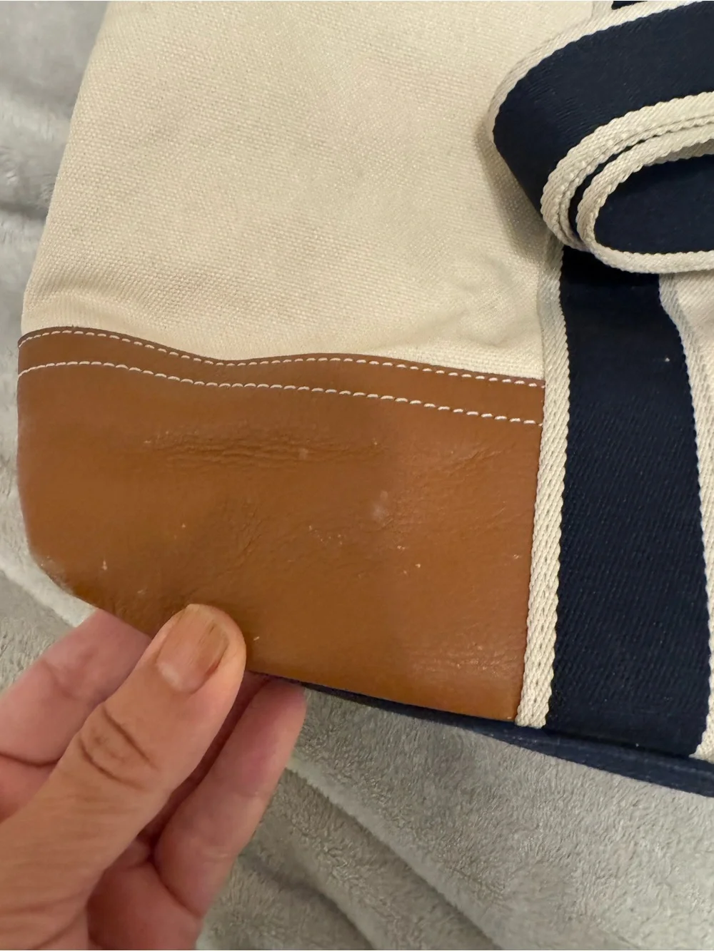 Coach Men’s Canvas & Leather Tote Bag in Cream and Brown